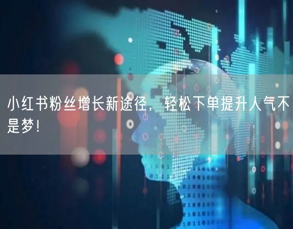 小红书粉丝增长新途径，轻松下单提升人气不是梦！