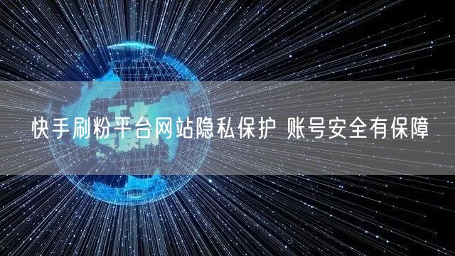 快手刷粉平台网站隐私保护 账号安全有保障