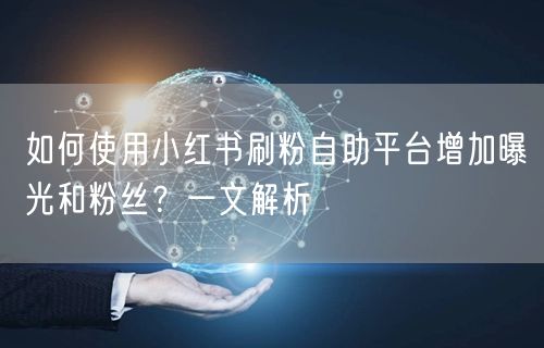 如何使用小红书刷粉自助平台增加曝光和粉丝?一文解析