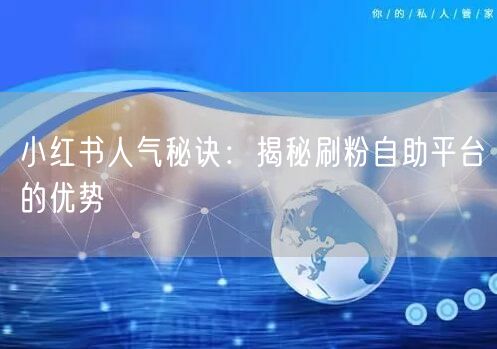 小红书人气秘诀:揭秘刷粉自助平台的优势