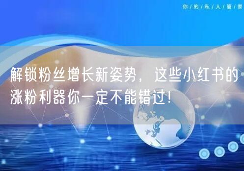 解锁粉丝增长新姿势,这些小红书的涨粉利器你一定不能错过!