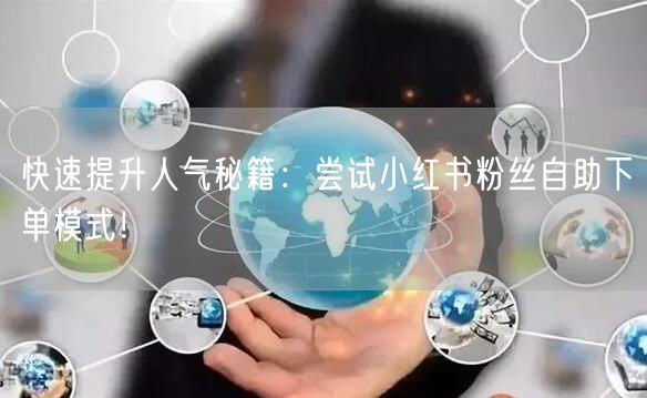 快速提升人气秘籍:尝试小红书粉丝自助下单模式!